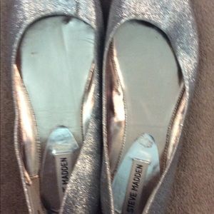 Steve Madden Silver Sparkle Flats